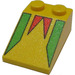 LEGO Yellow Slope 2 x 3 (25°) with Red and Green with Rough Surface (3298)