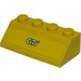 LEGO Yellow Slope 2 x 4 (45°) with &#039;City&#039; Sticker with Rough Surface (3037)