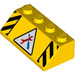 LEGO Geel Helling 2 x 4 (45°) met Tools en Hazard Strepen met glad oppervlak (3037 / 43307)