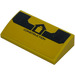 LEGO Yellow Slope 2 x 4 Curved with &quot;Construction&quot; and building logo Sticker with Bottom Tubes (88930)