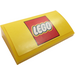 LEGO Yellow Slope 2 x 4 Curved with Logo &quot;LEGO&quot; Sticker with Bottom Tubes (88930)