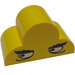 LEGO Giallo Pendenza 2 x 4 x 2 Curvo con Arrotondato Superiore con Occhi (6216 / 83845)