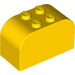 LEGO Geel Helling Steen 2 x 4 x 2 Gebogen (4744)