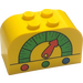 LEGO Jaune Pente Brique 2 x 4 x 2 Incurvé avec Dial (4744)