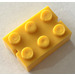 LEGO Yellow Slotted Brick 2 x 3 without Bottom Tubes, 2 Opposite Slots