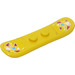 LEGO Yellow Snowboard (Short) with White, Blue and Magenta Triangles Sticker (18746)