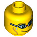 LEGO Yellow Stealth Swimmer Head (Safety Stud) (3626 / 12561)