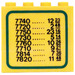 레고 노란색 Stickered Assembly 4 x 1 x 3 with Train Schedule on Both Sides