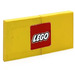 LEGO Yellow Stickered Assembly with Lego Logo ( 2x 3068 )