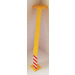 LEGO Yellow Support Crane Stand Single with Red and White Danger Stripes Sticker (2641)