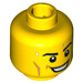 LEGO Yellow Tactical Tennis Player Head (Safety Stud) (3626 / 12579)