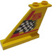 LEGO Geel Staart 4 x 1 x 3 met &#039;5&#039;, Zwart en Wit Checkered Vlag (Links) Sticker (2340)