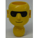 LEGO Gelb Technic Action Figure Kopf mit Schwarz Sun Glasses (2707)