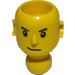 LEGO Geel Technic Action Figure Hoofd met Mouth lopsided, Wit Pupils (2707)