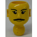 LEGO Geel Technic Action Figure Hoofd met Mustache, Wit Pupils (2707)