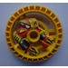 LEGO Geel Technic Disk 5 x 5 met Vlam (32358)