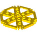 LEGO Yellow Technic Plate 6 x 6 Hexagonal with Six Spokes and Clips with Hollow Studs (64566)