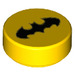 LEGO Geel Tegel 1 x 1 Rond met Batman logo (29777 / 29888)