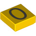 LEGO Yellow Tile 1 x 1 with &quot;0&quot; with Groove (11619 / 13448)