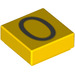 LEGO Giallo Piastrella 1 x 1 con &quot;0&quot; con scanalatura (11619 / 13448)