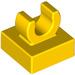 LEGO Geel Tegel 1 x 1 met Klem (Verhoogde &quot;C&quot;) (15712 / 44842)