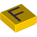 LEGO Gelb Fliese 1 x 1 mit &#039;F&#039; mit Nut (11542 / 13412)
