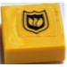 LEGO Yellow Tile 1 x 1 with Fire Logo Sticker with Groove (3070)