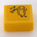 LEGO Yellow Tile 1 x 1 with &#039;Hiya Buddy&#039; Hot Dog Sticker with Groove (3070)
