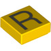 LEGO Jaune Tuile 1 x 1 avec Letter R avec rainure (11571 / 13427)