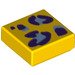 LEGO Yellow Tile 1 x 1 with Light Blue and Purple Leopard Spots with Groove (3070 / 73074)