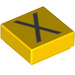 LEGO Yellow Tile 1 x 1 with &quot;X&quot; with Groove (11587 / 13433)