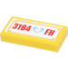 LEGO Yellow Tile 1 x 2 with 3184 FH and Heart Sticker with Groove (3069 / 30070)