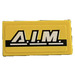 LEGO Yellow Tile 1 x 2 with A.I.M. Sticker with Groove (3069)