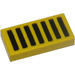 LEGO Yellow Tile 1 x 2 with Black Grille with Groove (3069)