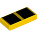 LEGO Gelb Fliese 1 x 2 mit Schwarz squares mit Nut (3069 / 31914)