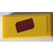 LEGO Yellow Tile 1 x 2 with LEGO Red Brick Sticker with Groove (3069)