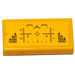 LEGO Yellow Tile 1 x 2 with Missile HUD Sticker with Groove (3069)