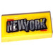 LEGO Yellow Tile 1 x 2 with NEWYORK Sticker with Groove (3069)