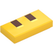 LEGO Yellow Tile 1 x 2 with Pixelated Sniffer Snout with Groove (3069)