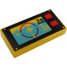 LEGO Yellow Tile 1 x 2 with Sonar and Targeting with Groove (3069)