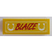 LEGO Geel Tegel 1 x 3 met &#039;BLAIZE&#039; en horseshoes Sticker (63864)