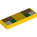LEGO Gelb Fliese 1 x 3 mit Pixelated Augen (63864 / 66769)