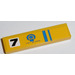 LEGO Yellow Tile 1 x 4 with Black &#039;7&#039; and Blue Signs Sticker (2431)