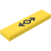 LEGO Yellow Tile 1 x 4 with Black Train Logo on Yellow Background Sticker (2431)