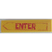 LEGO Yellow Tile 1 x 4 with Enter Sign Sticker (2431)