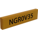 LEGO Yellow Tile 1 x 4 with NGR0V35 License Plate Sticker (2431)