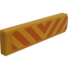 LEGO Yellow Tile 1 x 4 with Orange and Yellow Hazard Stripes Sticker (2431)