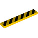 LEGO Amarillo Plana 1 x 6 con Negro Danger Rayas (6636 / 38273)