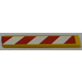 LEGO Yellow Tile 1 x 6 with Red and White Danger Stripes (Left) Sticker (6636)