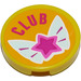 LEGO Yellow Tile 2 x 2 Round with Club and Winged Star Sticker with &quot;X&quot; Bottom (4150)